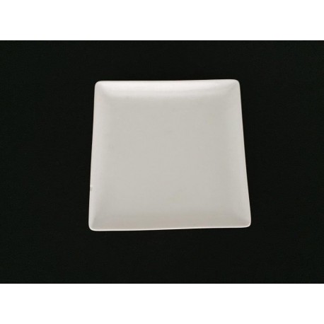 Assiette porcelaine blanche carrée 21 x 21 cm
