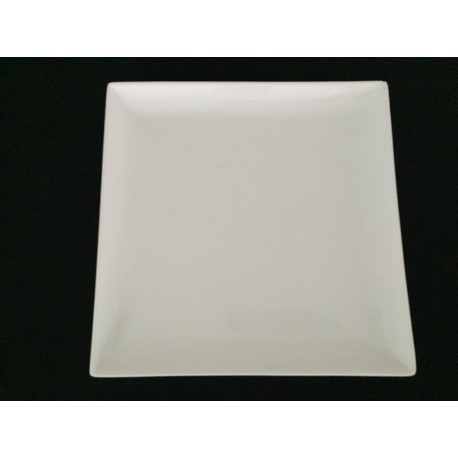 Assiette porcelaine blanche carrée 27 x 27 cm